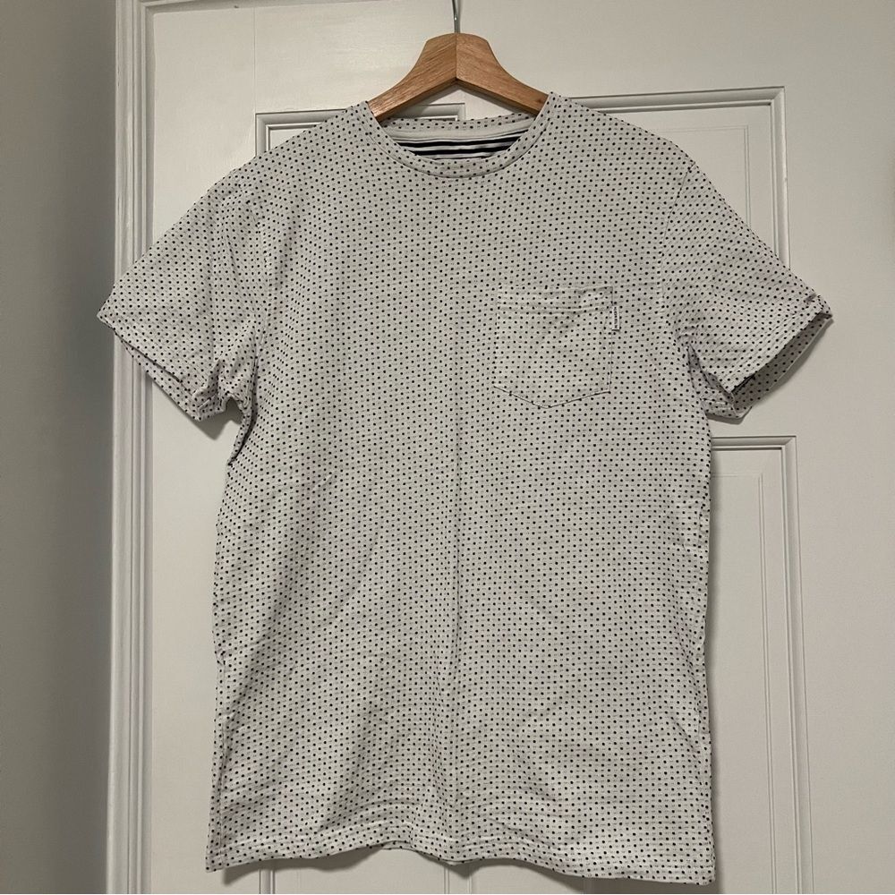 ⭐️MUST GO free ship! Peter Werth Men’s Bridger Tee - Textured White + Navy Small - Picture 12 of 13